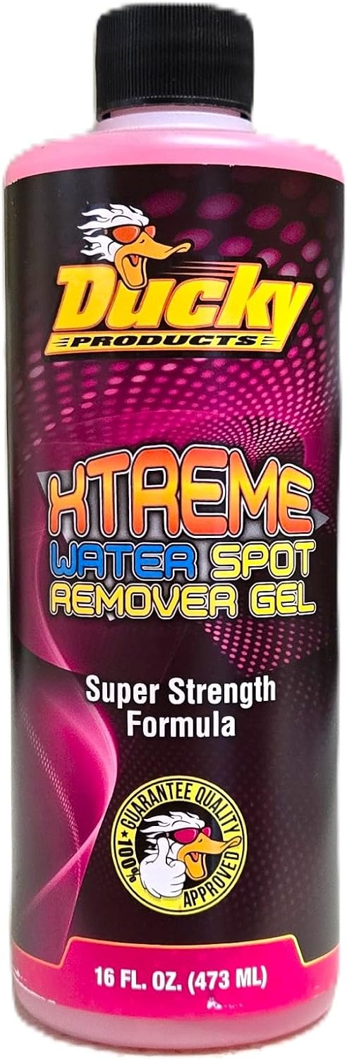 DUCKY PRODUCTS Xtreme Water Spot Remover Gel - Instantly Removes Hard Water Spots and Stains - Works on Cars, Trucks, Boats, RVs, Motorcycles, and More - 16 fl oz. - D1035 Pink