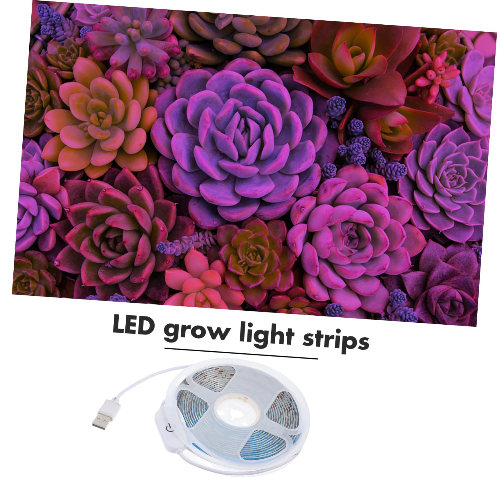 Toyvian Tira De Luces Led Para Cultivo Usb Espectro Completo Para Plantas De Invernadero Lámpara De Crecimiento Interior Con Control Táctil y Resistencia Al Agua Metros
