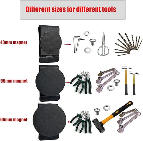 Miniatura 5 de XXHong - Soporte magnético para herramientas, clip para cinturón, organizador de herramientas magnético resistente para tornillos, clavos,