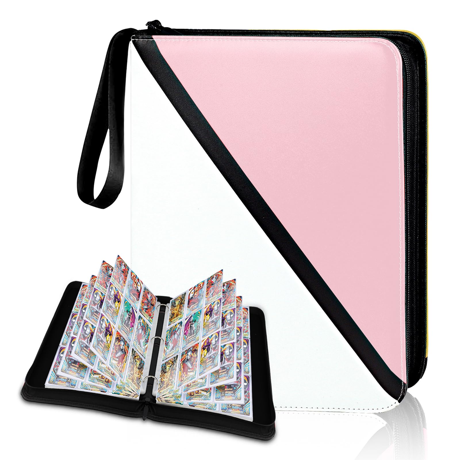 YoKiStar Trading Card Binder 9 Pocket, 900 Pockets Card Holder with 50 Removable Sleeves for Game Cards,Premium Card Book, Game Cards & Sports Cards