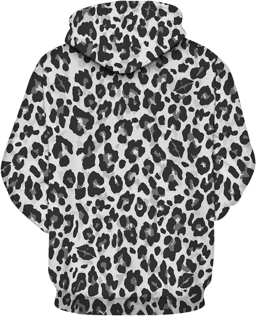 Leopard Print Hoodie for Men Cheetah Printed Hooded Streetwear Hip Hop Pullover Y2K Sweatshirt - Image 4