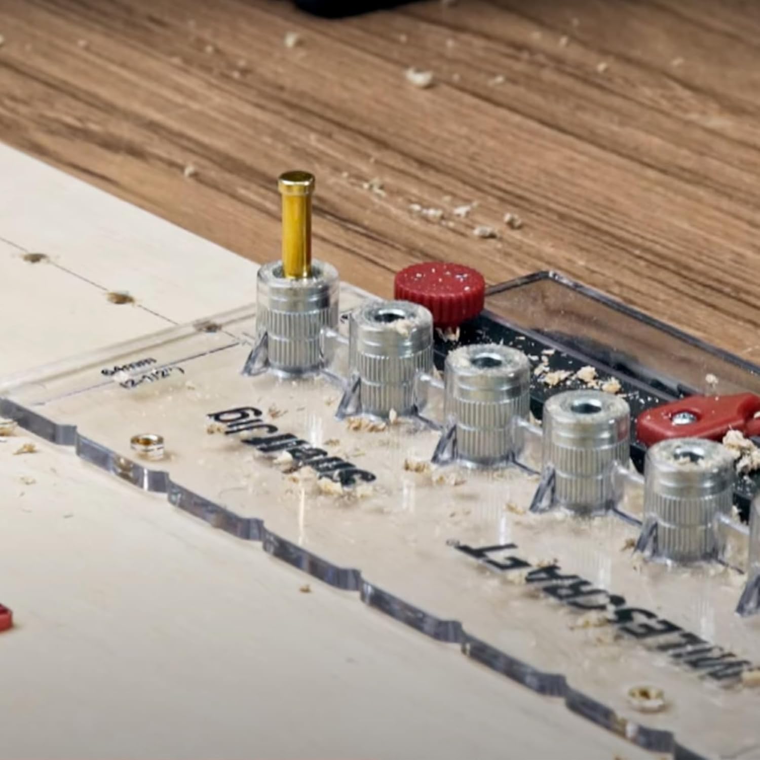 Milescraft 1343 Shelf Jig – Create ¼ in. and 5mm Shelf Pin Holes for Cabinets. Standard 32mm Spacing. Shelf Pin Jig includes Two Drill Bits - Image 6