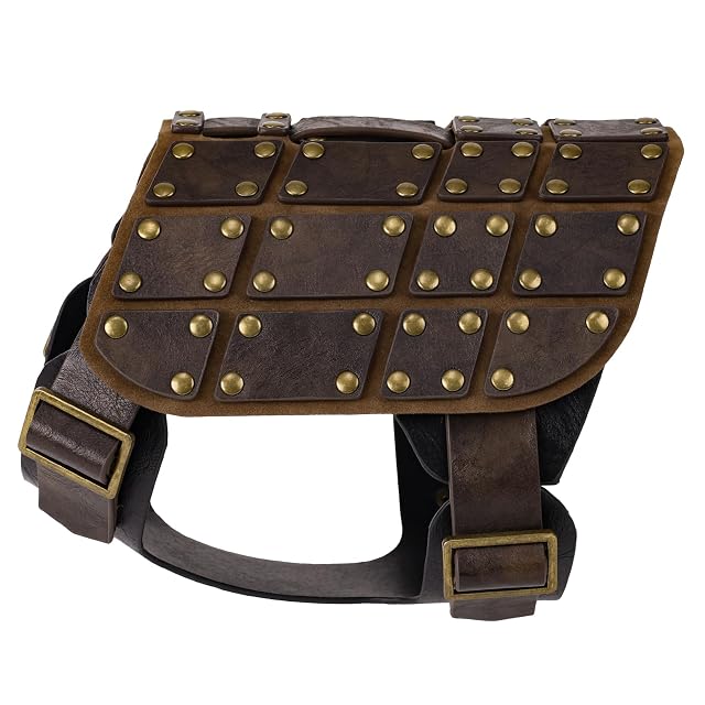 Foto 4 de 6 de HiiFeuer Accesorio medieval de piel sintética para perro, disfraz de perro divertido intercambiable