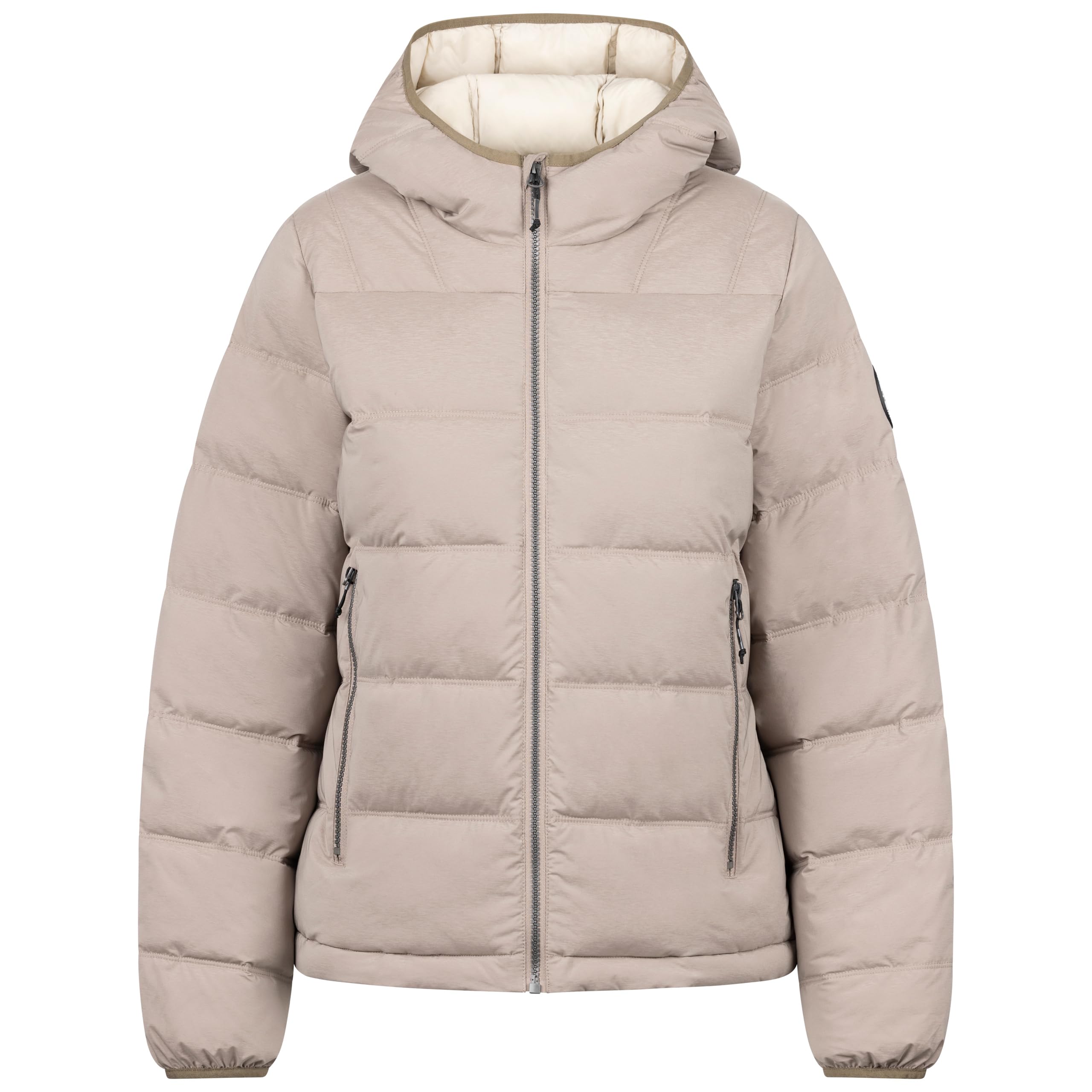 Trespass Women's Sand Casual Jacket Rollins - Textured Fabric, Padded, Stitched Baffles, Contrast Lining, Grown On Hood, 2 Zip Pockets, Binding On Cuffs & Hood, Sleeve Badge