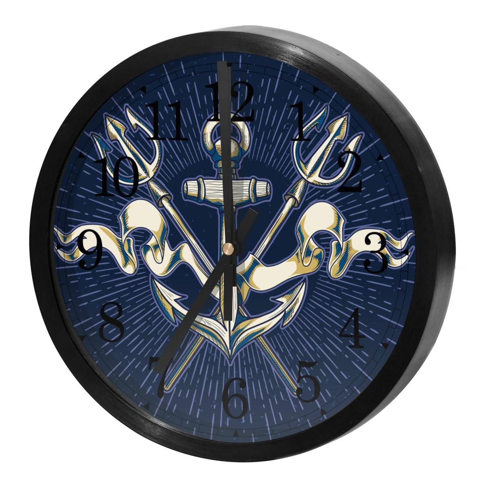 Horloge murale quartz haut de gamme style rétro nautique sans bruit