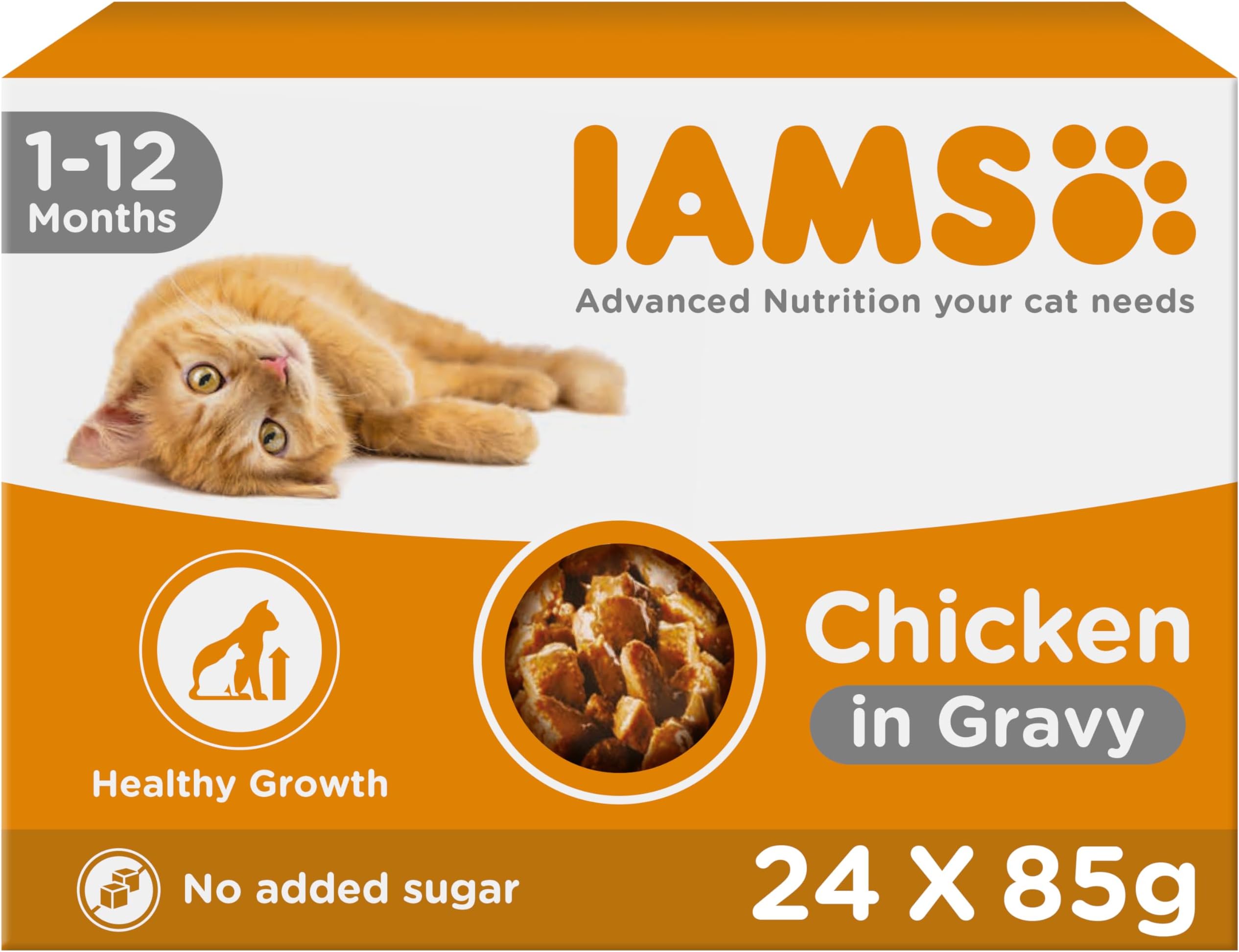 Delights Kitten Wet Food - Multipack Cat Food with Chicken in Sauce, Ideal Food for Junior Kittens from 1-12 Months, 24 x 85g