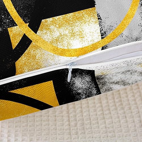 Miniatura 5 de Funda de almohada amarilla y negra de 16 x 16 pulgadas, 1 funda de almohada decorativa geométrica abstracta para sofá y habitación, funda de cojín