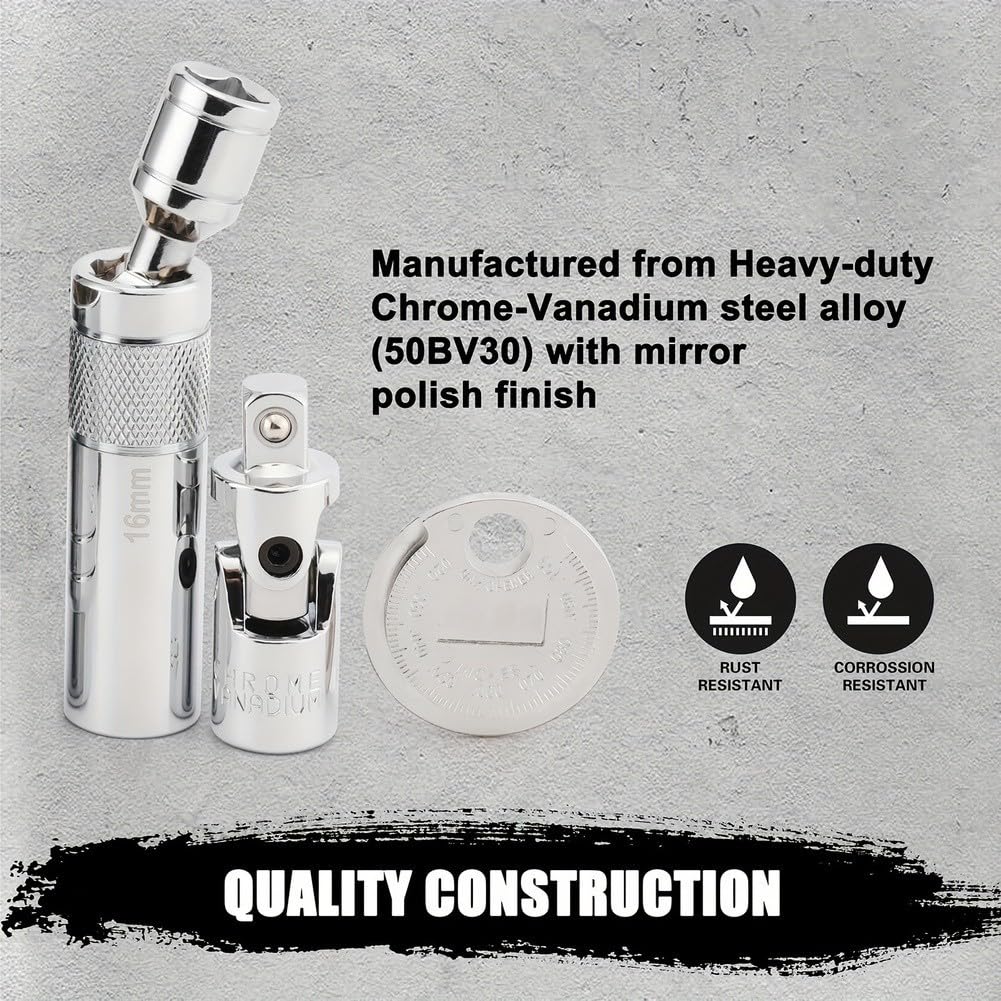 Zündschlüssel-Set, 10 magnetische Drehstecknüsse mit 25,4 cm Verlängerungsstange, Chrom-Vanadium-Stahl, Reparaturwerkzeug-Set