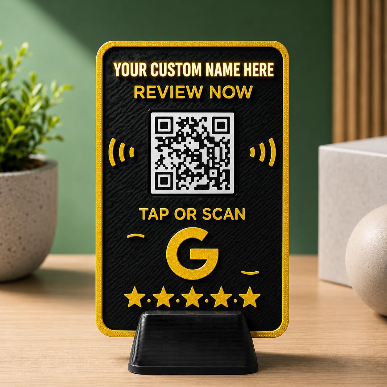 Custom Premium Smart NFC Review Standee with QR Code for Google Review | Instant Tap & QR Scan with Smart Rate Filtering | Lifetime Free, Unlimited Updates & Dashboard Access (1)-image-11