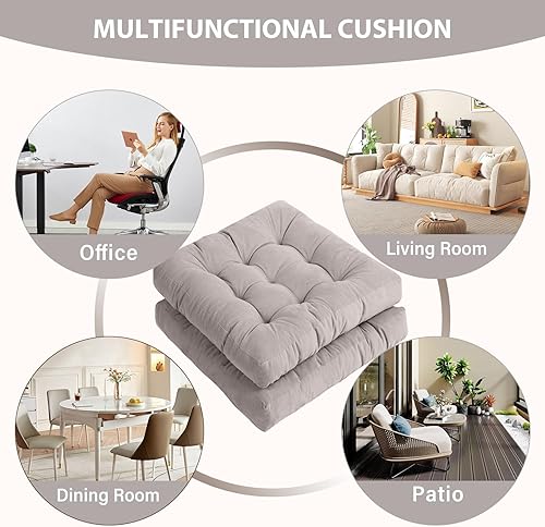 Miniatura 4 de Tiita Almohadillas cuadradas para sillas de patio, para sillas de comedor y cocina al aire libre