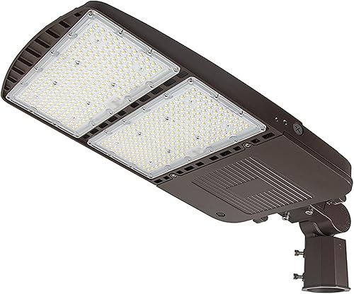 Luces LED de poste de estacionamiento de 300 W, certificación DLC UL, 42000 LM, luz diurna de 5000 K 1000 W MH equivalente. Accesorios de