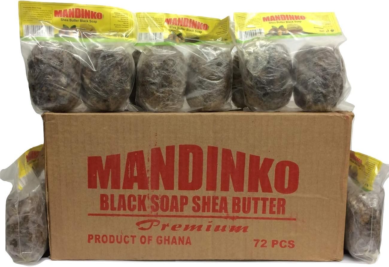 Black Soap with Sheabutter, Moringa Oil, Nim Oil & Coconut Oil - Pack of 2 | From Ghana