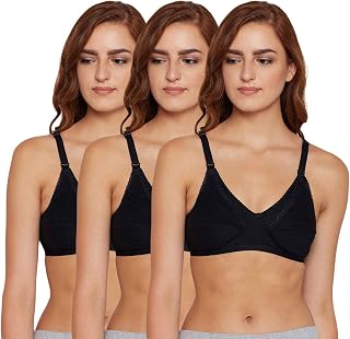 BODYCARE Pack of 3 Maternity/Feeding Bra in Black Colour - E5539BBB Price In India