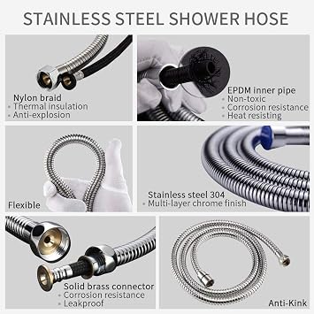 TourKing Hand-held Bidet Sprayer Set, Stainless Steel Toilet Shattaf Cloth Diaper Sprayer with Anti-leaking Hose and Pet Dog Bath,Bathroom Cleaning and Personal Hygiene