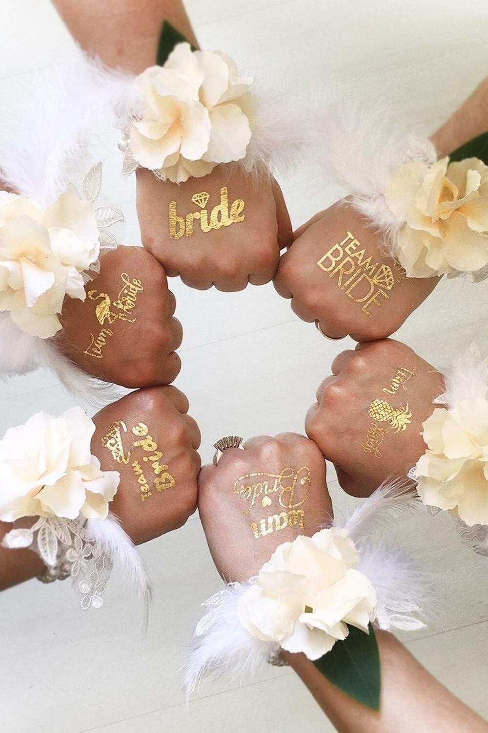 Bride To Be Team Bride Altın Sarısı Geçici Dövme Seti - Bekarlığa Veda Partisi 10 Adet, 5675478567