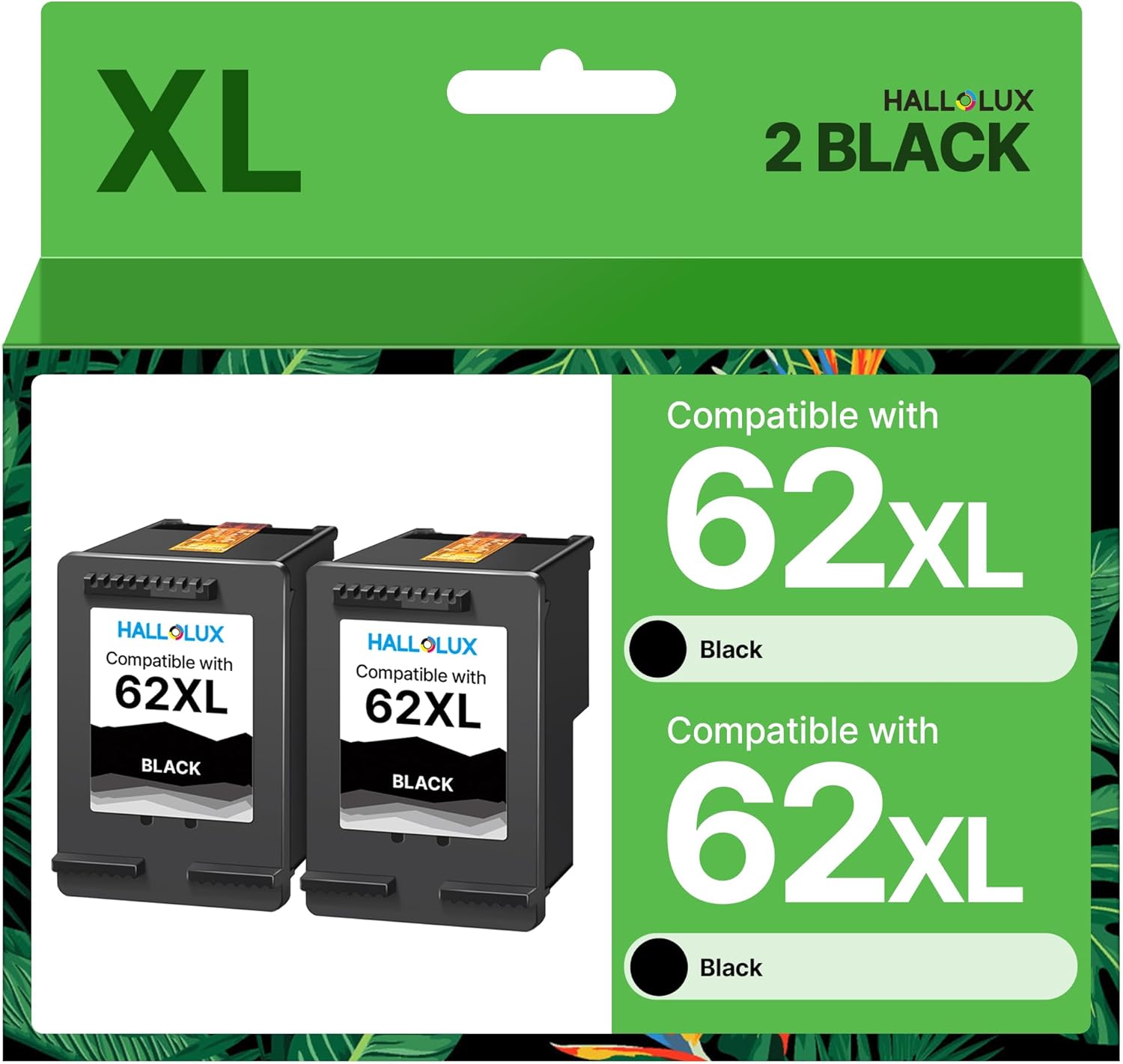 HALLOLUX 962XL 962XL Black Ink Cartridges Replacement Compatible with 962 962 XL Black and 962 Color Combo Pack for OfficeJet Pro 9010 9012 9015 9018 9020 9025 (2 Black)