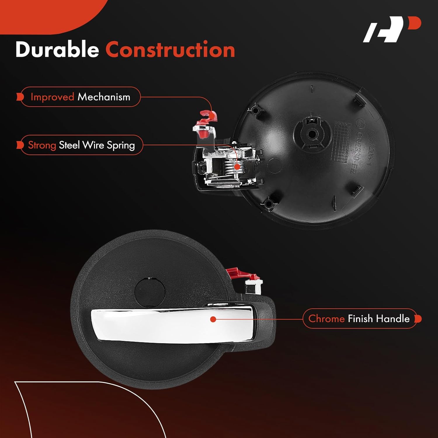 A-Premium Front or Rear Passenger Side Interior Door Handle Compatible with Dodge Charger 2006-2010, Magnum 2005-2008, Gray Housing with Chrome Lever, Replace# 1LF90XDVAA