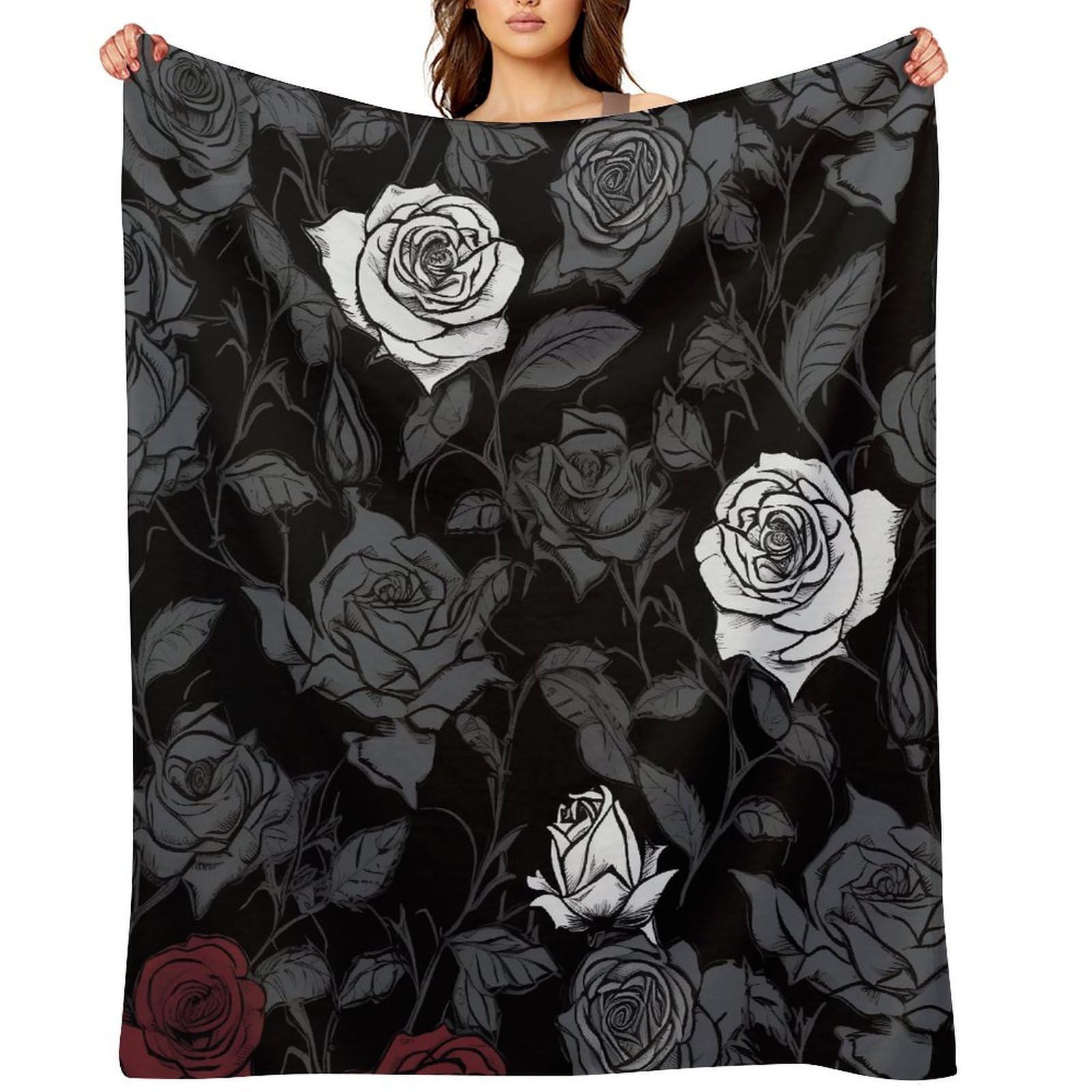 Rose Gothic Throw Blanket for Couch and Bed Super Soft Warm Lightweight Throw Blankets Cozy Fuzzy Flannel Blanket Personalized Decorative Blankets for Sofa Decor 40"x50"