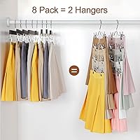 Vista 3 de TOPIA HANGER Perchas metálicas de 4 niveles para faldas para mujer, ahorran espacio con clips ajustables, ganan un 70% más de espacio, agarre