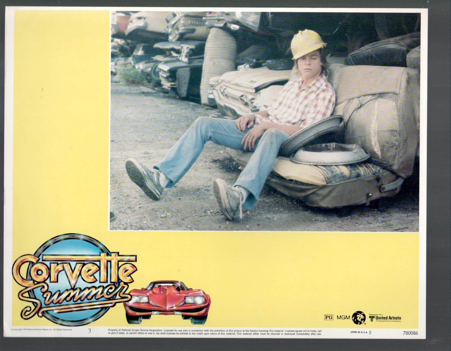MOVIE POSTER: Corvette Summer 11″x14″ Lobby Card #3 Mark Hamill Screwball/Teen Comedy-Road Tri