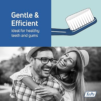 TePe Select Medium Toothbrush, Adult Medium-Bristle Toothbrush with Tapered Head and Angled Neck, Pack of 1