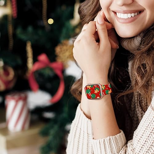 Miniatura 100 de Christmas Gift Compatible with Christmas Apple Watch Bands for Women 49mm 46mm 45mm 44mm 42mm, Soft Silicone Santa Claus for Apple Watch Ultra 3