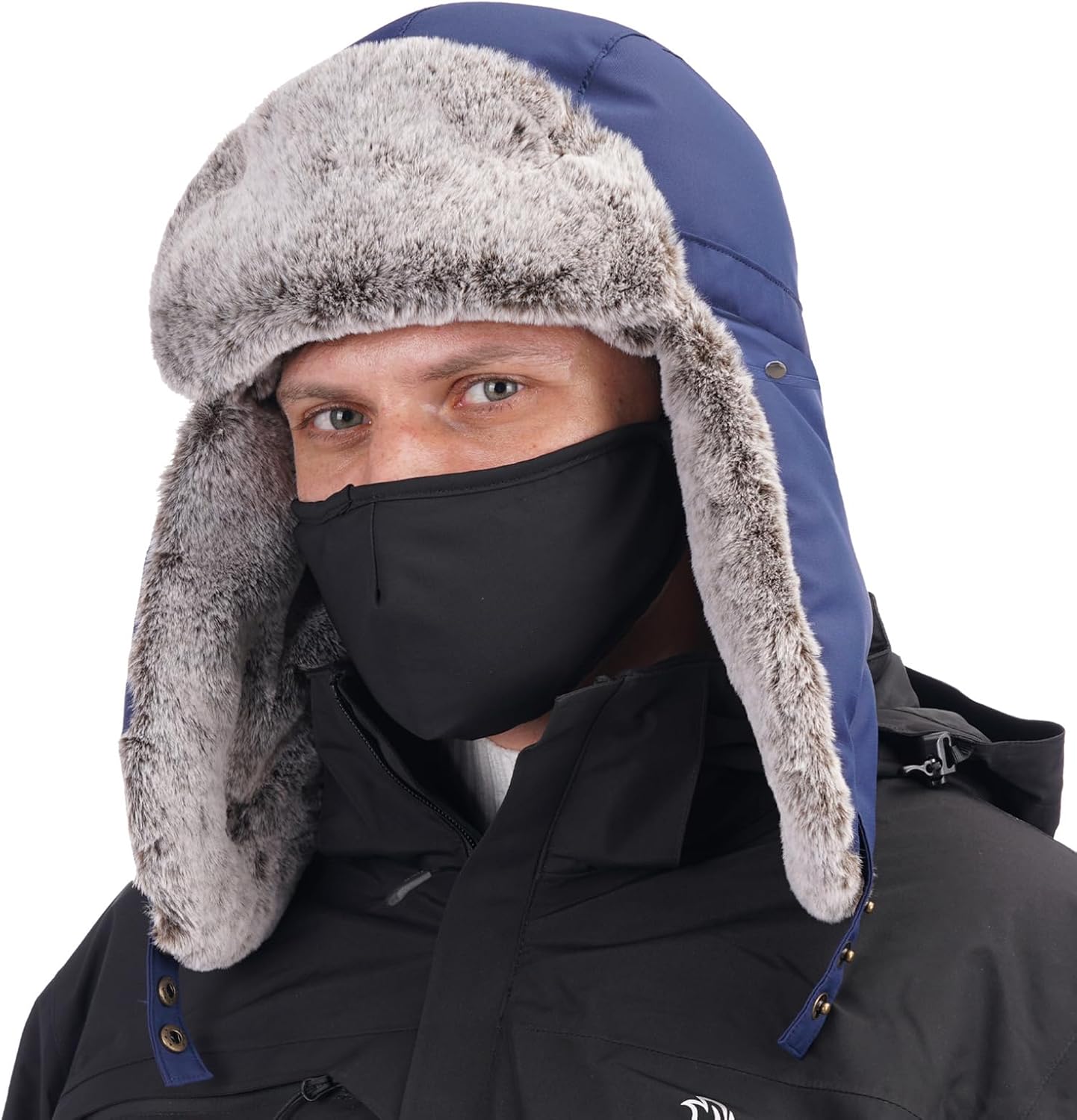 Trapper Hat Winter Warm Hats Russian Fur Hat Ushanka Eskimo Hat Ear Flap with Faux Fur for Men or Women