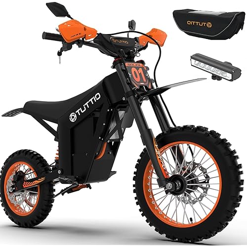 Tuttio Electric Dirt Bike Teens Adults 2000W/3000W 220NM 37MPH Electric Bike 48V 21AH Removable Battery with Hydraulic Brakes (21AH Dirt Bike)