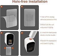 Vista 3 de Dispensador de pasta de dientes, exprimidor automático de pasta de dientes para niños y adultos, soporte de pasta de dientes manos libres montado