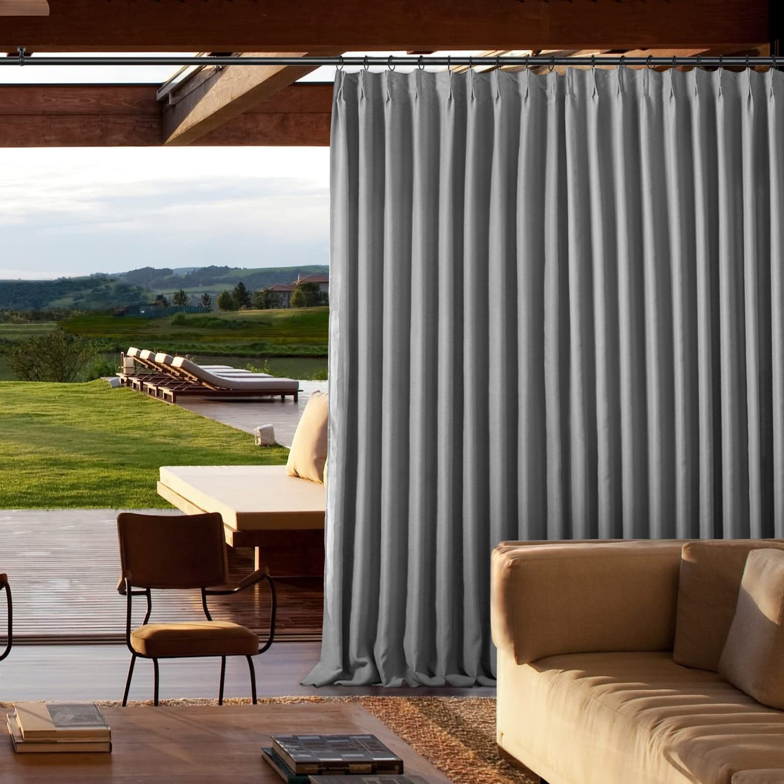 Cortinas opacas eficientes contra el frío y calor para aislar ventanas de salas de estar