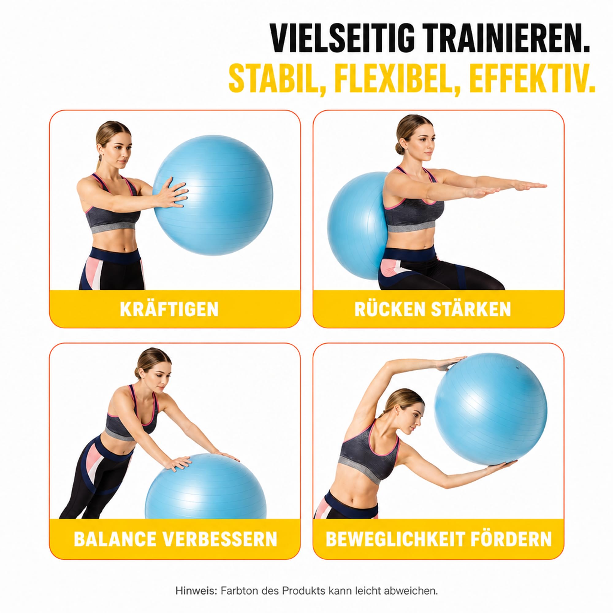 Pezzi Maxafe - Pelota de gimnasia (42, 53, 65 y 75 cm de diámetro, incluye bomba ATC, soporta hasta 400 kg, para fitness, rehabilitación, terapia, gimnasia y como pelota de asiento para oficina, 42