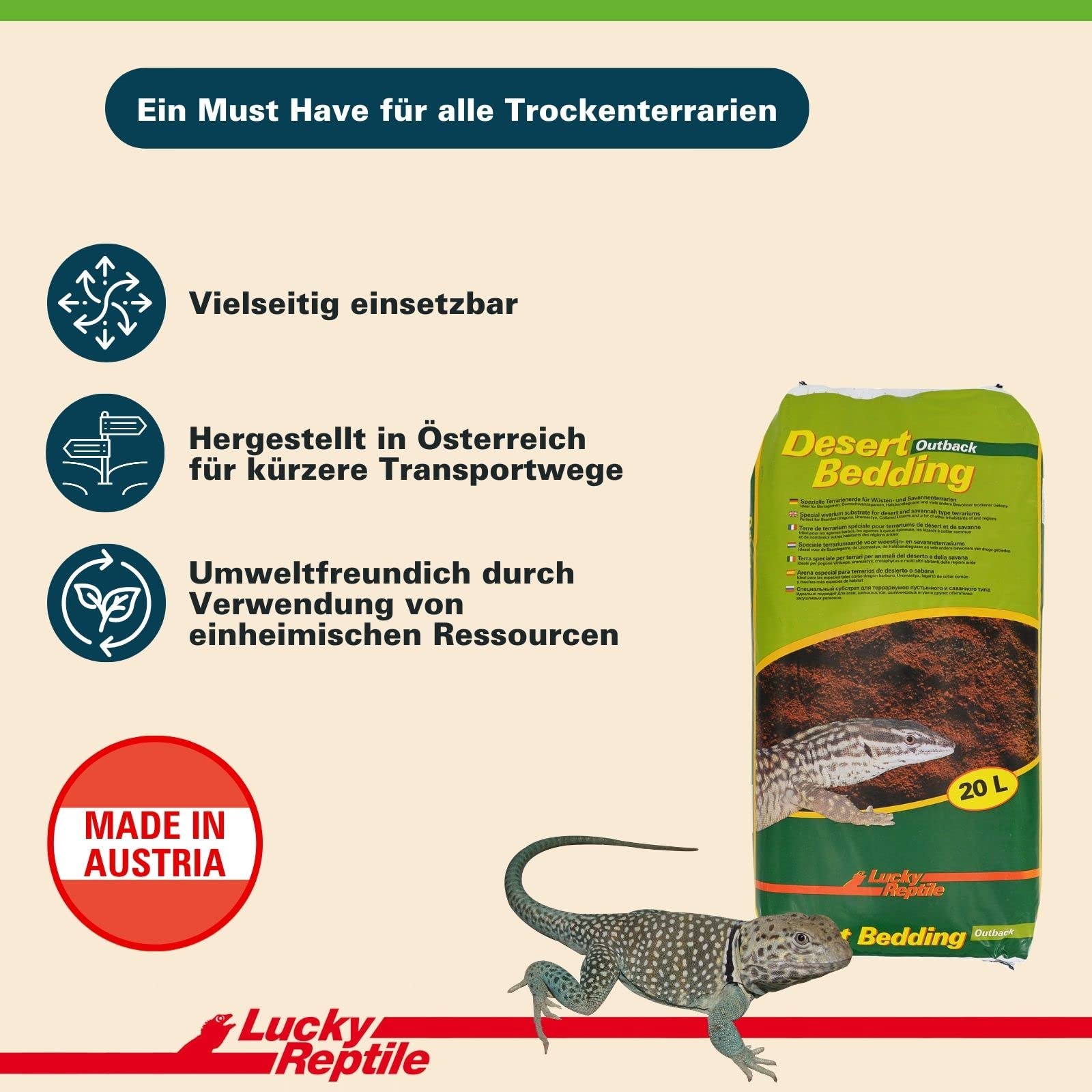 Lucky Reptile Desert Bedding 'Outback Red', Inhalt:20 Liter
