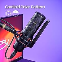 Vista 2 de HyperX Micrófono ProCast: micrófono de condensador de diafragma grande, conexión XLR