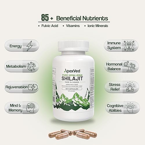 Miniatura 5 de Shilajit puro del Himalaya  60 cápsulas  Aprobado por Health Canada  Energía, resistencia y claridad mental  Vegano y probado en laboratorio
