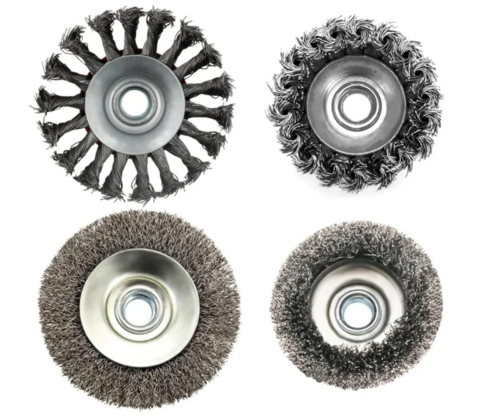 Spazzola circolare filo metallico intrecciato con filettatura M14 da 3/4". | Accessori for smerigliatrice angolare for sverniciatura, rimozione ruggine e sbavatura metalli(B)