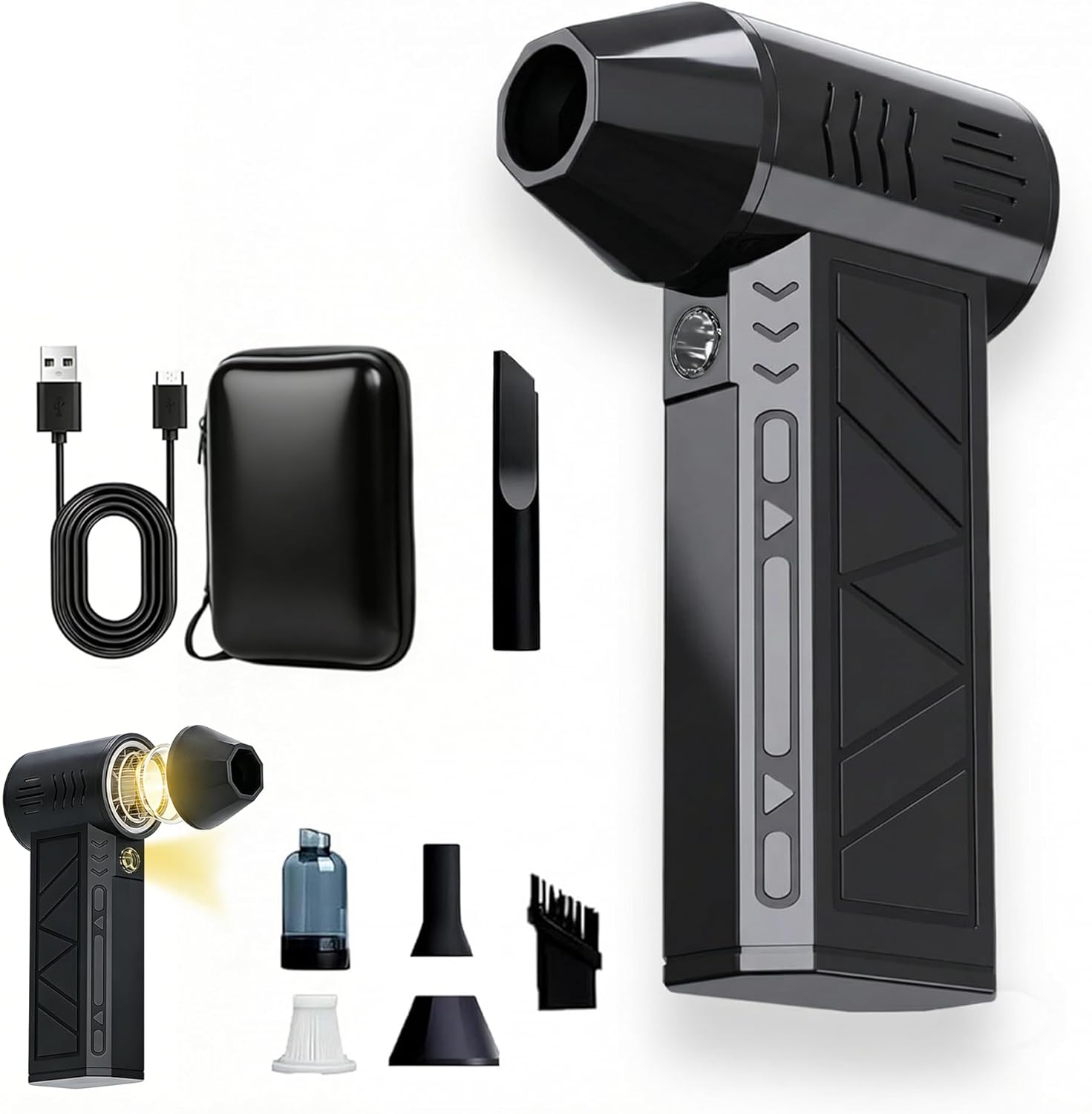 2026 Upgrade Snow Removal for Cars 130,000 RPM Mini Snow Blower for Car Snow Master Pro Led Turbo Blower,4-Speed Adjustable Turbo Electric Portable Hand Held Car Remover for Vehicle and Home Cleaning