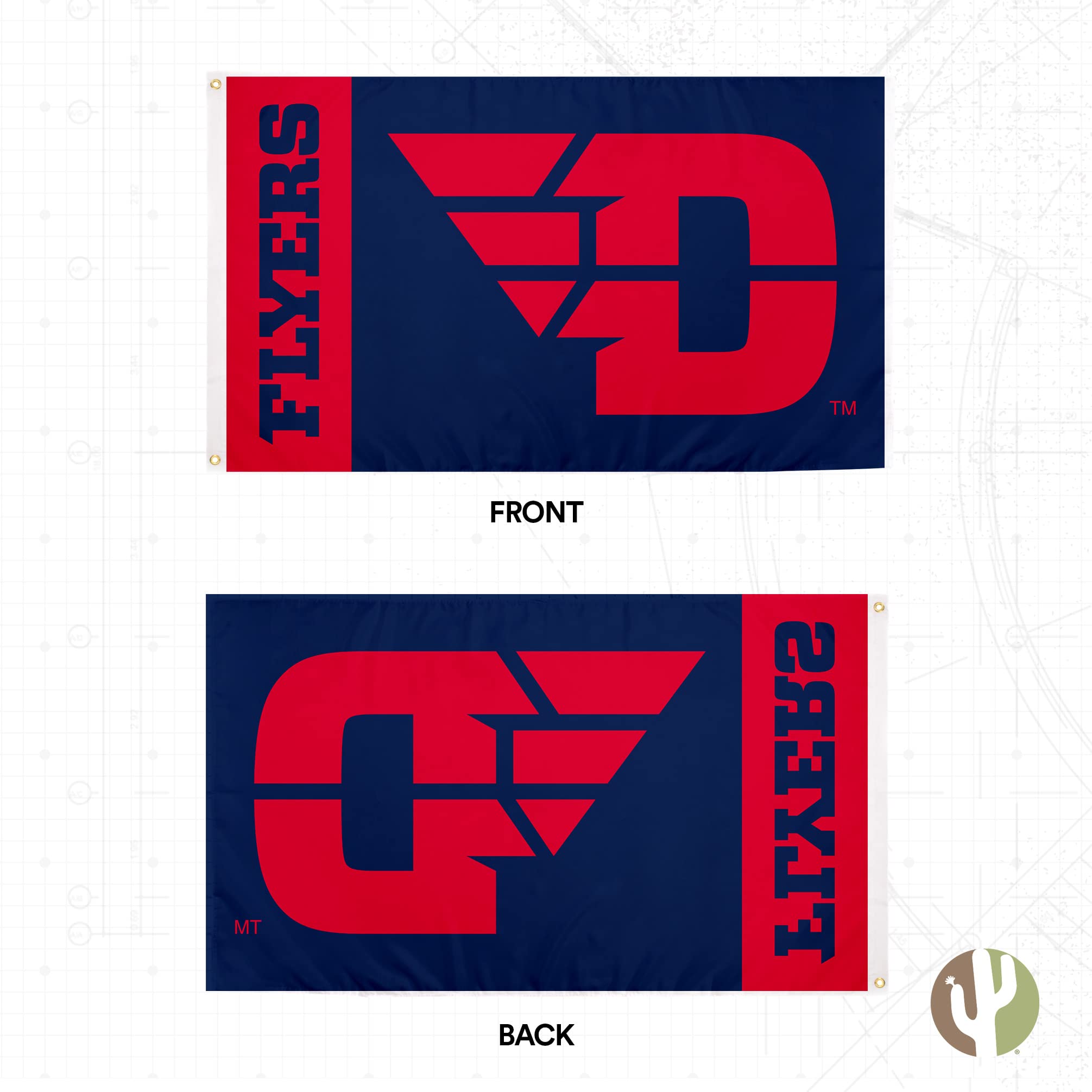 Desert Cactus University Of Dayton Flyers Flag - 3x5 Feet Officially Licensed Polyester Flag - View #5
