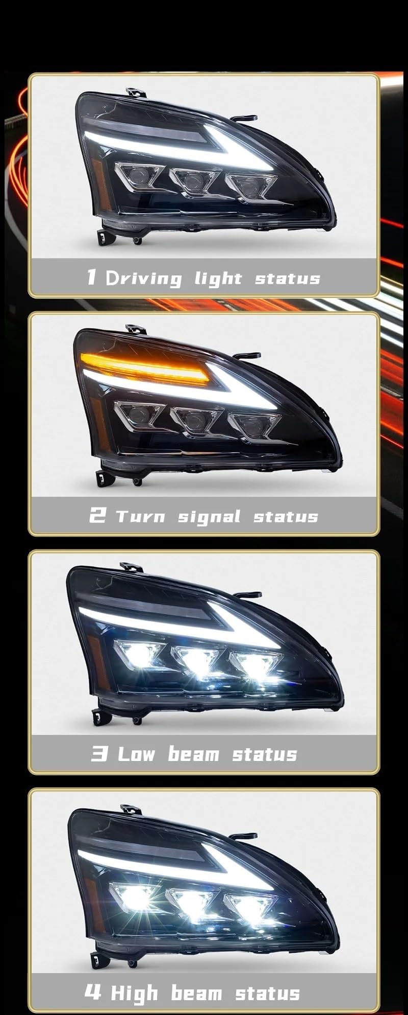 Gruppo Faro per Auto Lexus 2004-2008 RX270 RX350 RX330 Luci Anteriori DRL Faro HID Lente proiettore Refit Strumento Auto Fari per Auto