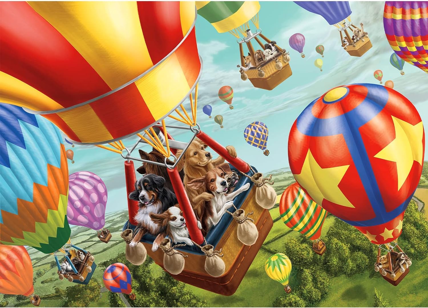 Jigsaw Puzzles for Adults 1000 Pieces, Interlock Perfectly Letter on Back No Dust, 1:1 Poster, Home Decor Birthday Party Gift Toy for Men Women Elders Seniors (Flying Dogs)