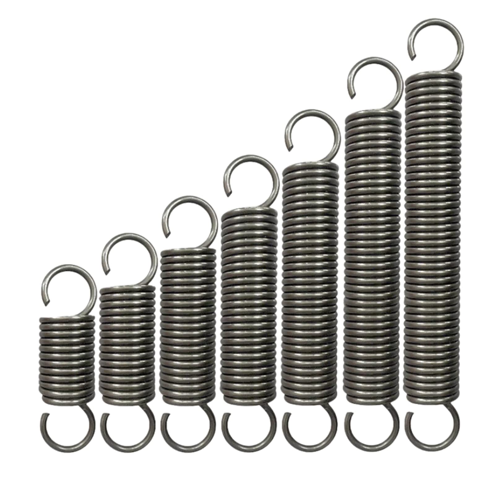 2 Pezzi Molla Di Estensione In Acciaio - Diametro 3mm, Esterno 20mm, Lunghezza 200mm Con Gancio - Foto 2