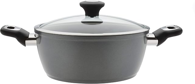 Thomas 1406203 Titanium Casserole Pan with Glass Lid, 24 cm, 3.8 L, Stainless Steel, Silver, 10.6 x 38.7 x 24.8cm