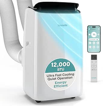 SereneLife 12000 BTU Inverter Portable Air Conditioner with Wi-Fi