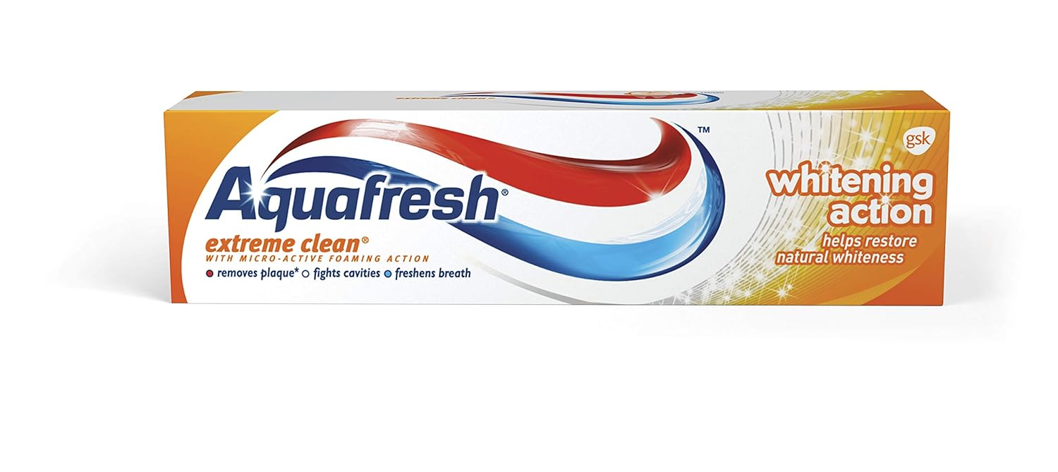 Aquafresh Extreme Clean Pasta de Dente em Pó Branca 90ml - Limpeza Profunda e Clareamento Eficaz para um Sorriso Radiante