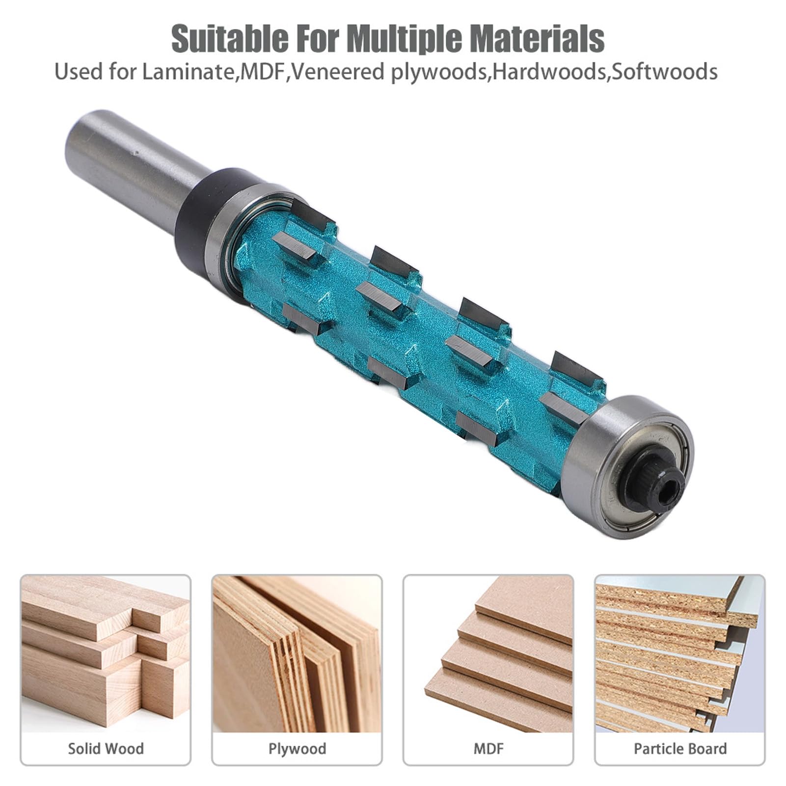 Fresa per Rifilatura a Filo Codolo 12 Mm, Spirale a Doppio Cuscinetto Utensile per Rifilatura per Lavorazione del Legno con Lunghezza di Taglio di 75 MM Parti e Accessori