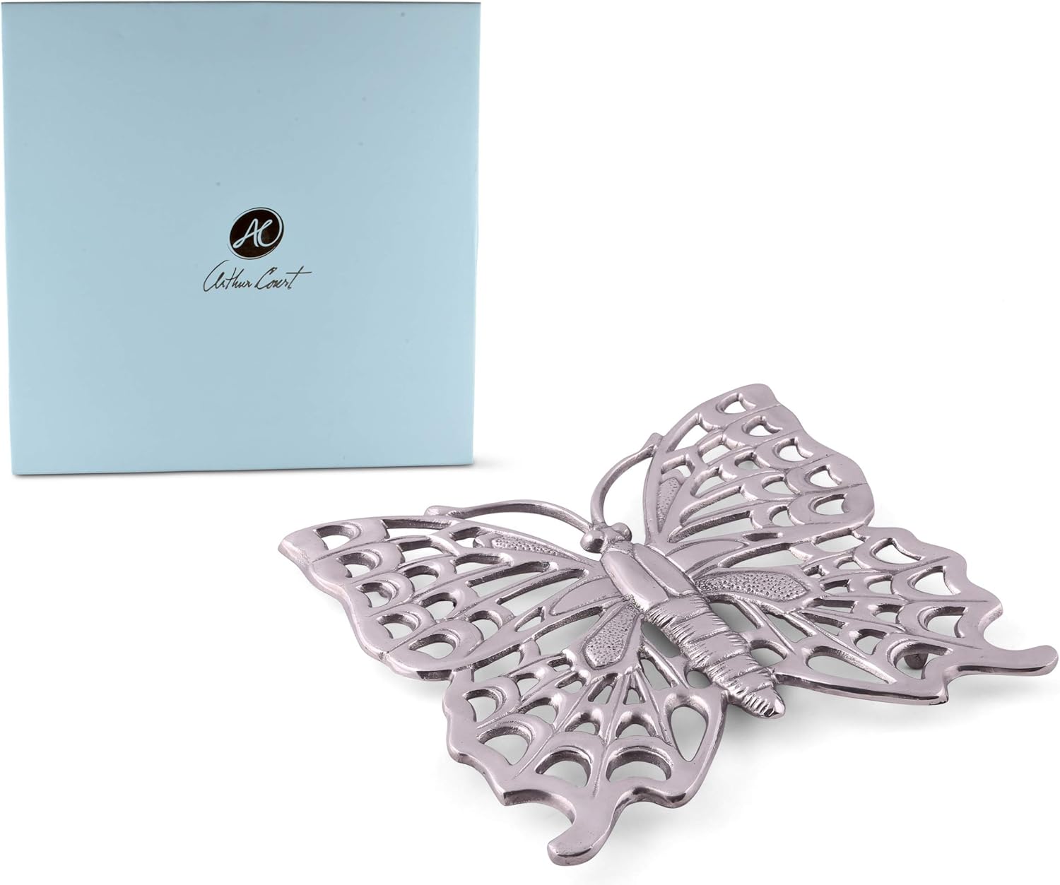Arthur Court Designs Metal Aluminum Butterfly Stovetop/Table Trivet Hot Pans Pots Dishes or Teapot 8.5 inch Long