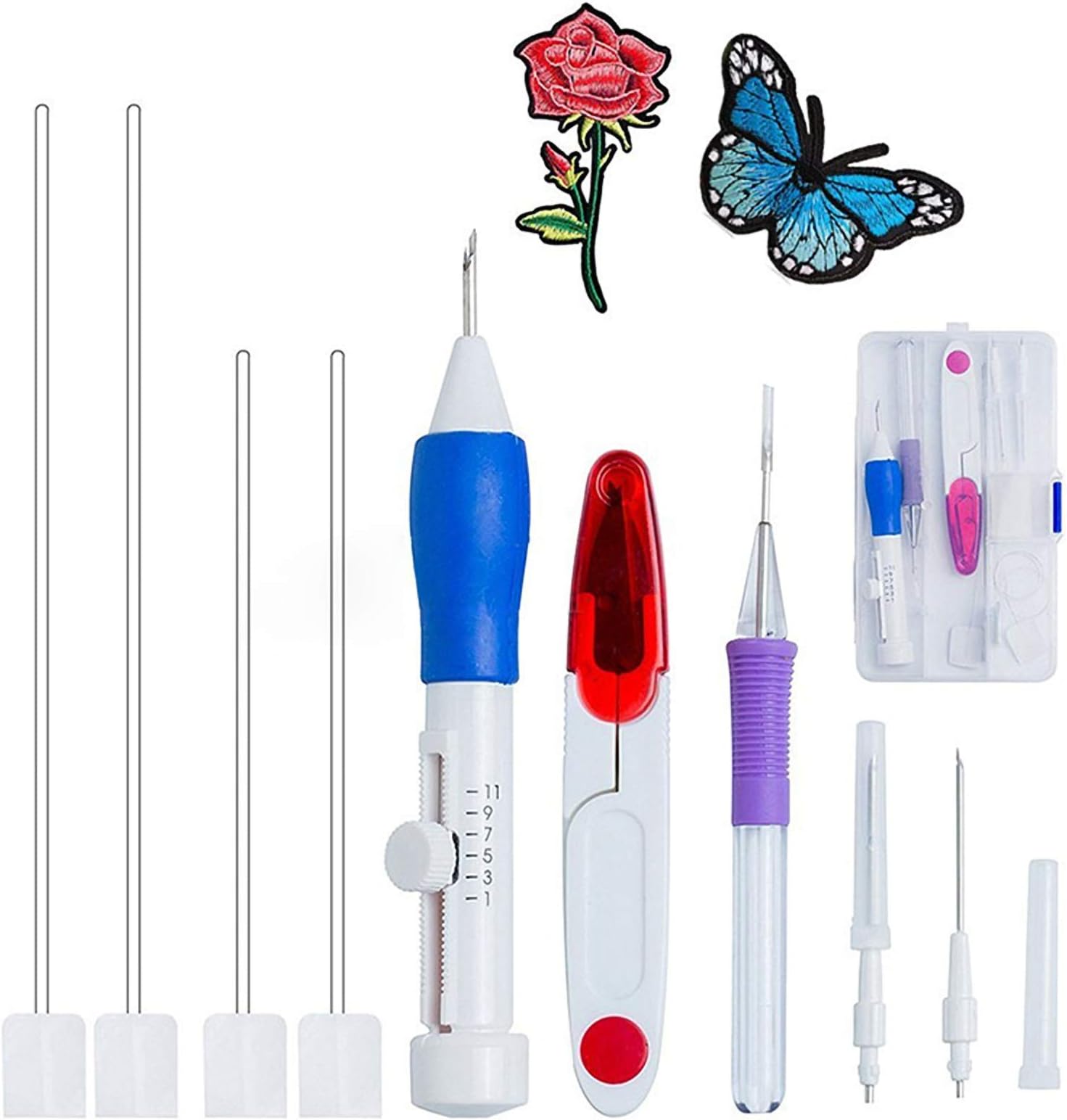 Magic Embroidery Pen,EUOW Punch Needle Pen Set Craft Tool-ABS Plastic Punch Needles DIY Craft for Embroidery Threaders DIY Sewing (Embroidery Pen Set)