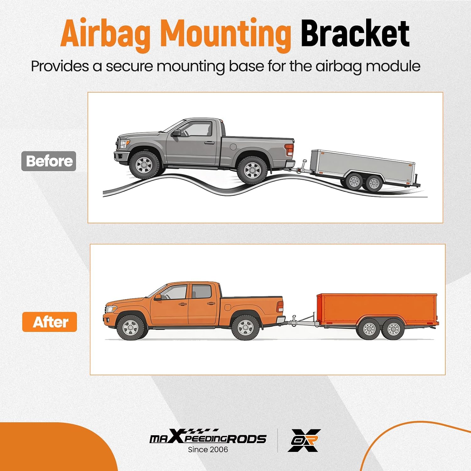 maXpeedingrods Air Bag Mounting Brackets Upper and Lower Weld On Air Ride Suspension bracket for Most Pickup Trucks Hot Rods Rat Rods & Classic Cars, for Both 2500 & 2600 Air Bags
