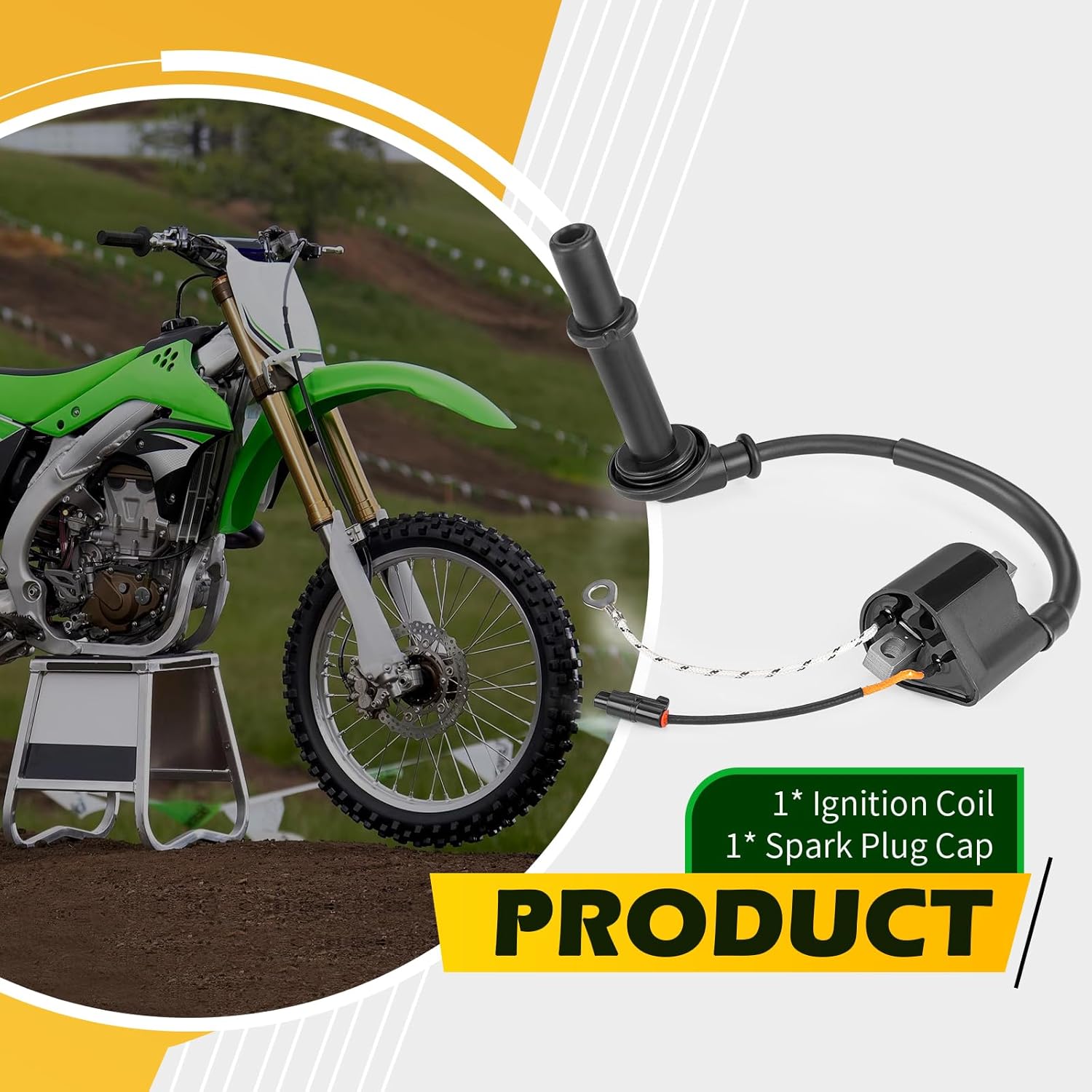 Ignition Coil & Spark Plug Cap for Kawasaki KX250 KX450 2009-2024 21121-0707 21121-0723