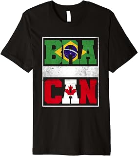 Brazil and Canada Mix Heritage Brazilian Canadian Roots Premium T-Shirt