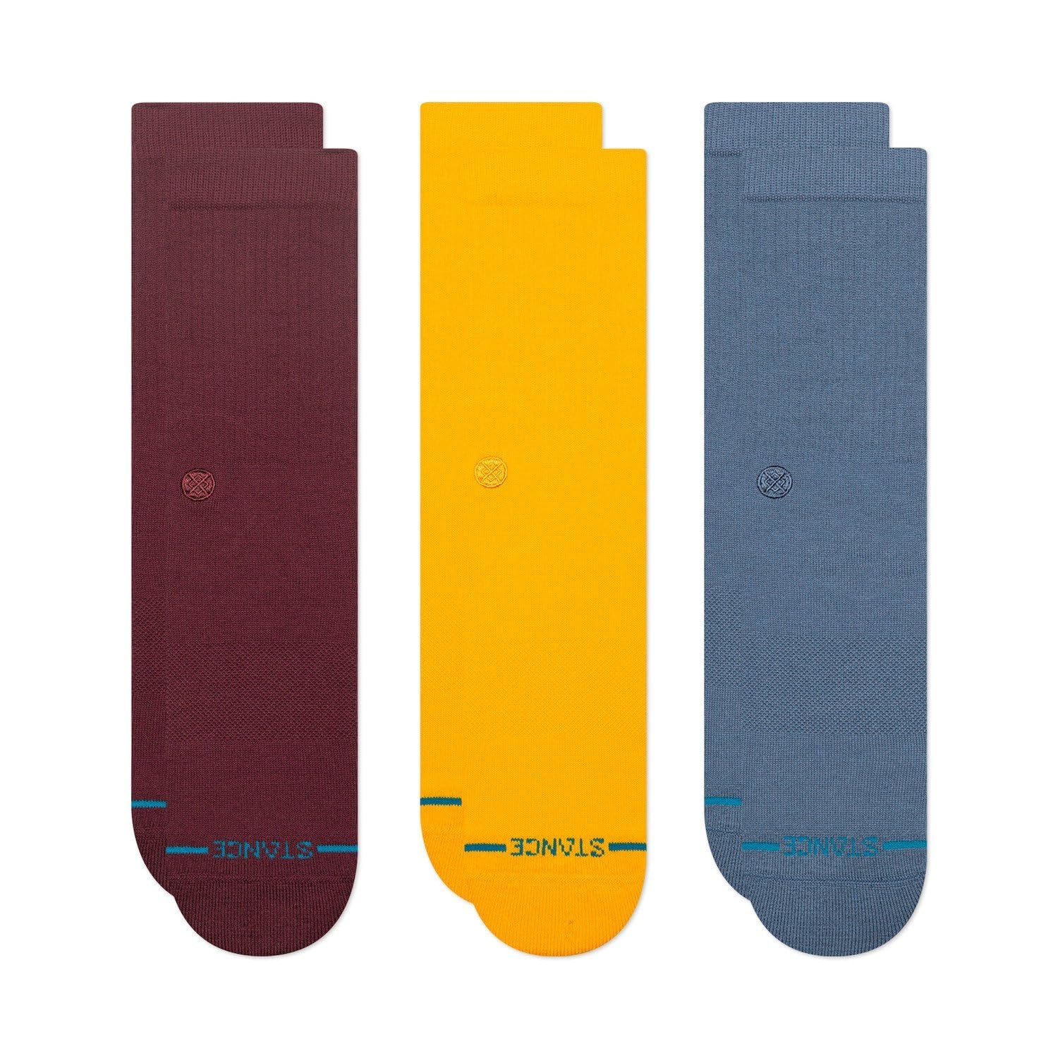 Stance Unisex Wine Icon 3 Pack Crew Socks Multi Cushioned Cotton Calf (Uk, Alpha, L, Regular, Regular)